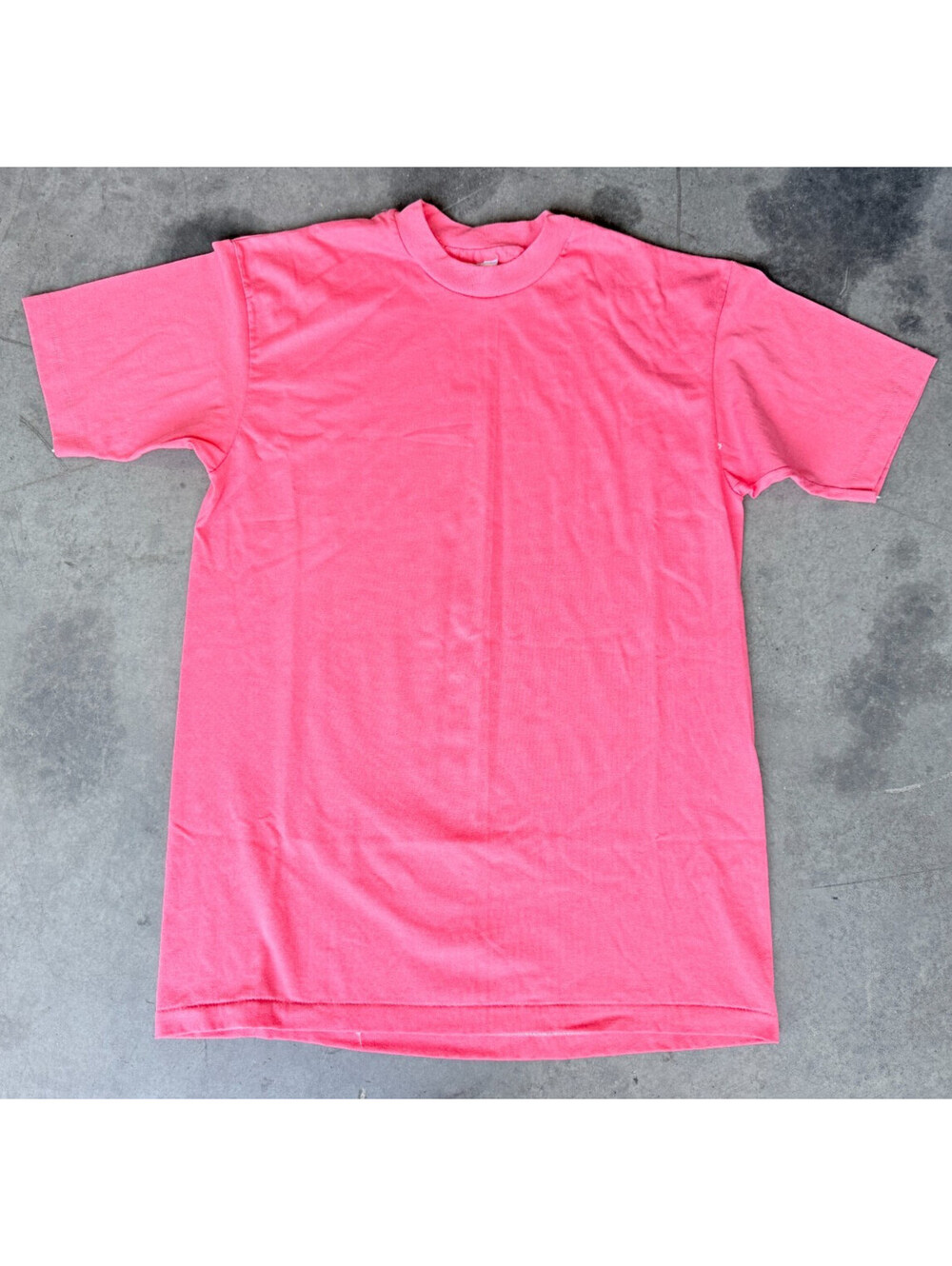 VTG Mens Sz Large HANES Heavyweight 50/50 Salmon T Shirt Short Sleeve Single Sti